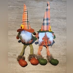 Fall Gnomes Couple Plush Elf Sunflower Thanksgiving Decor Farmhouse‎ Plaid KZ